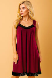 Marsala modal nightgown – soft and breathable sleepwear for women