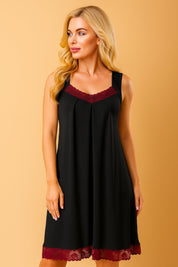 Black modal nightgown – flattering silhouette for women 30+