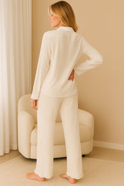 Collared Lounge Set – Long Sleeve Top & Pants