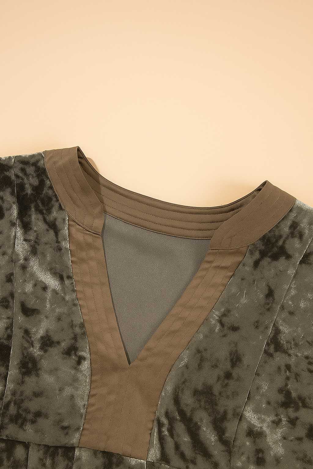 Velvet Mini Dress with Pockets and Notched Neckline