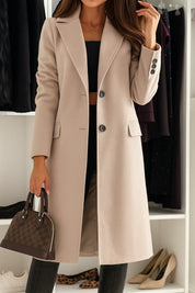 Lapel Collar Long Sleeve Coat