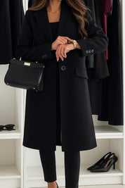 Lapel Collar Long Sleeve Coat