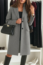 Lapel Collar Long Sleeve Coat